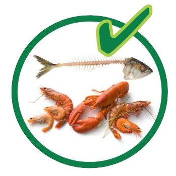 Organic recycling - fish and shellfish are allowed.